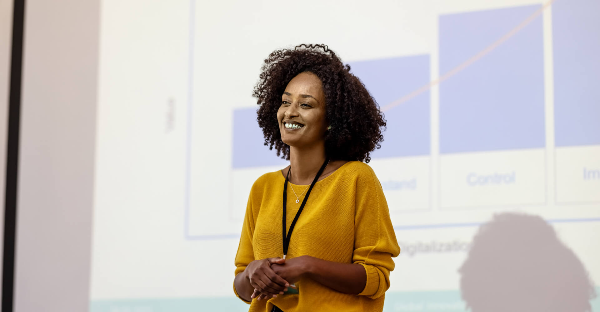 Woman giving presentation