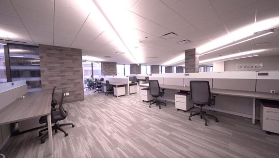 Office space with cubicle areas
