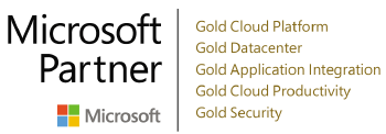 Microsoft logo with gold recognition on security consulting