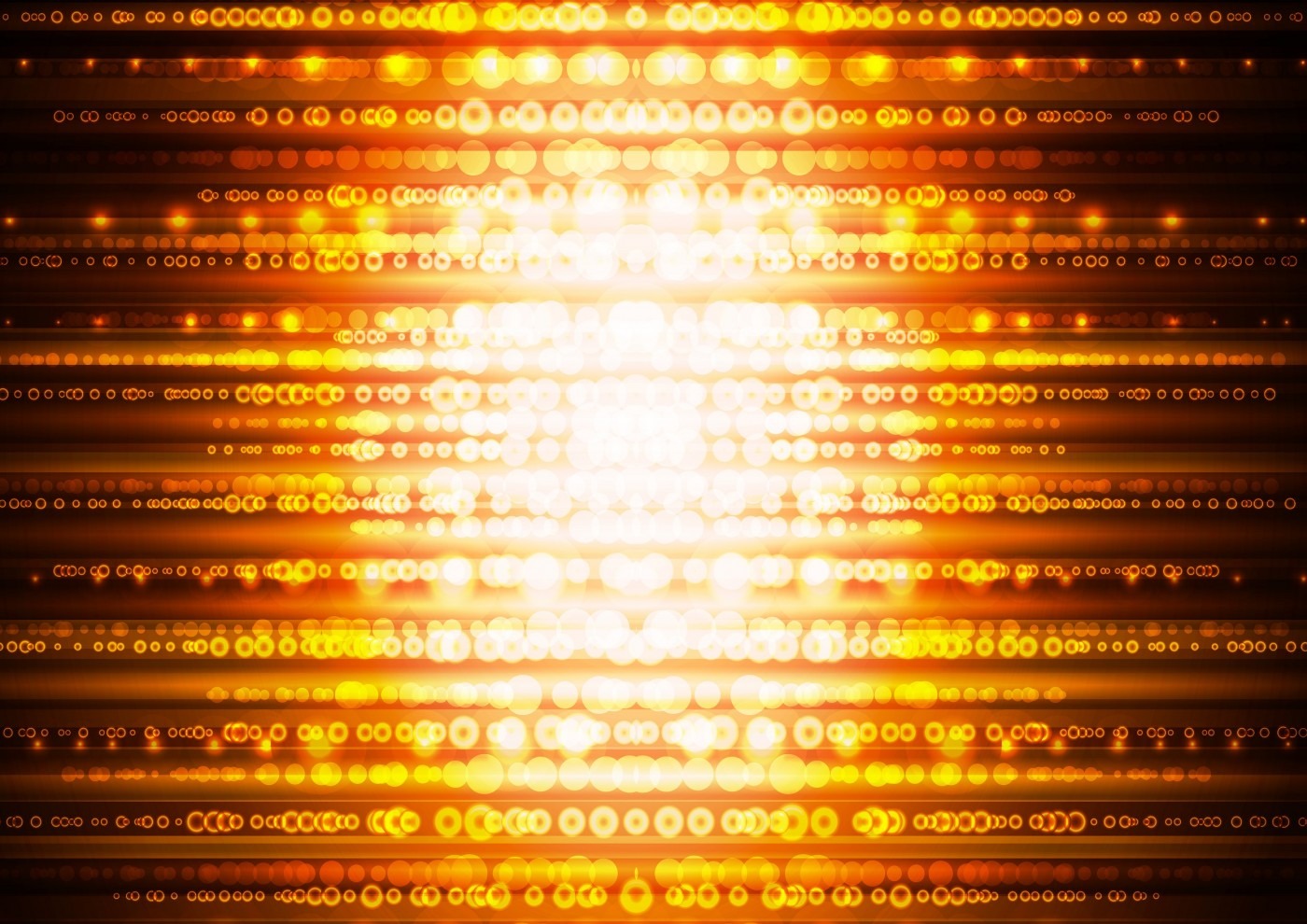 Bright yellow spheres against dark background