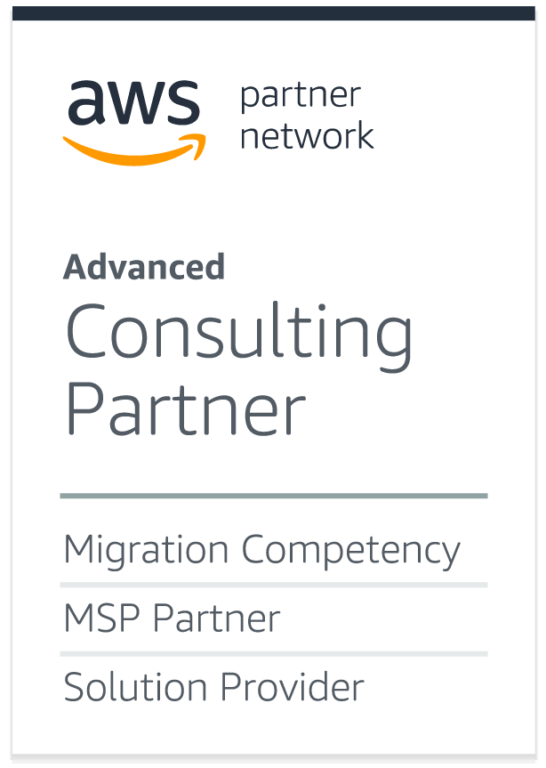 AWS logo with details on recognition for advanced IT consulting