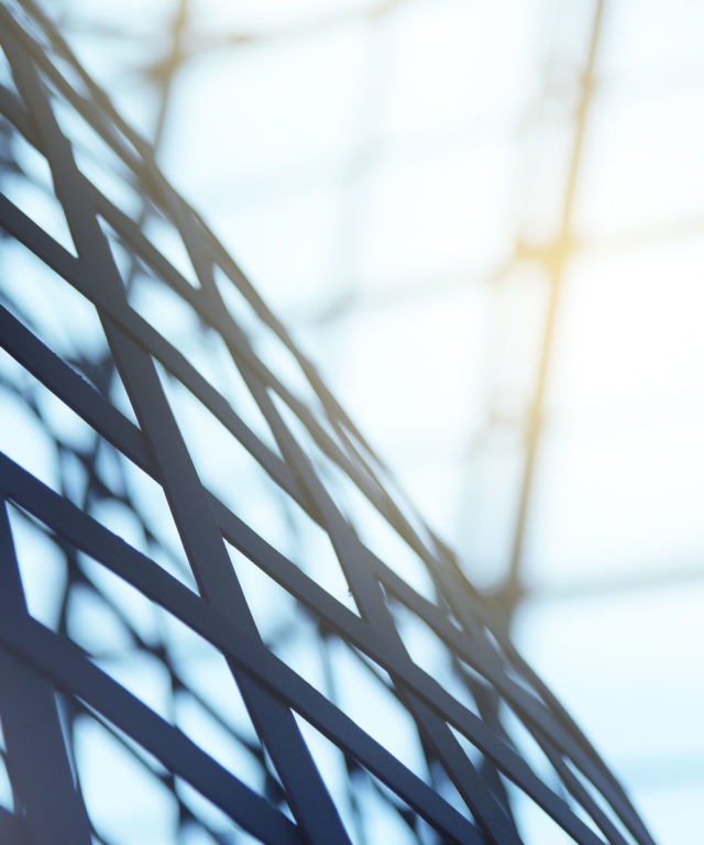 Up-close view of steel bars