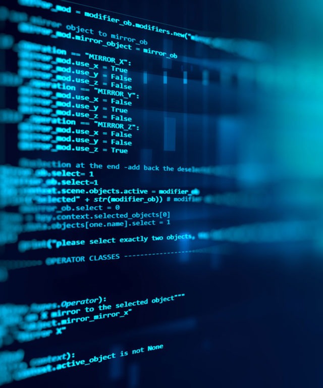 Code on dark computer screen